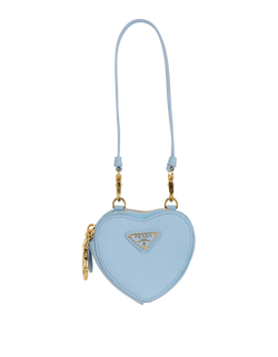 Prada Heart Purse, Leather, Blue, MII/62, S, 3*